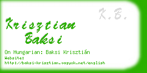 krisztian baksi business card
